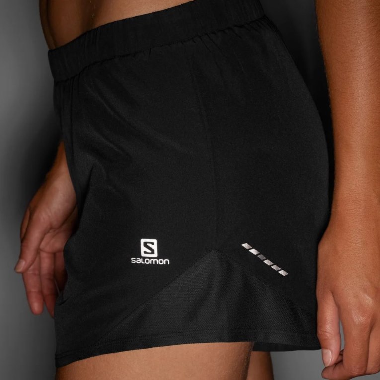 Black Salomon Cross Rebel 4'' Women's Running Shorts | PH 18459F